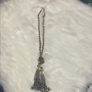Elegant Silver Tassel Necklace